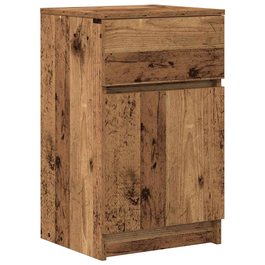 Mesilla De Noche De Madera Antigua 39x35x65cm Madera Ingeniería_0