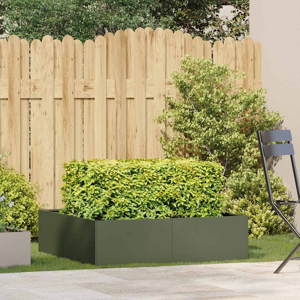 Jardinera Acero Verde Oliva 100x100x30 Cm_2