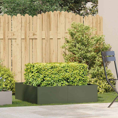 Jardinera Acero Verde Oliva 100x100x30 Cm_2