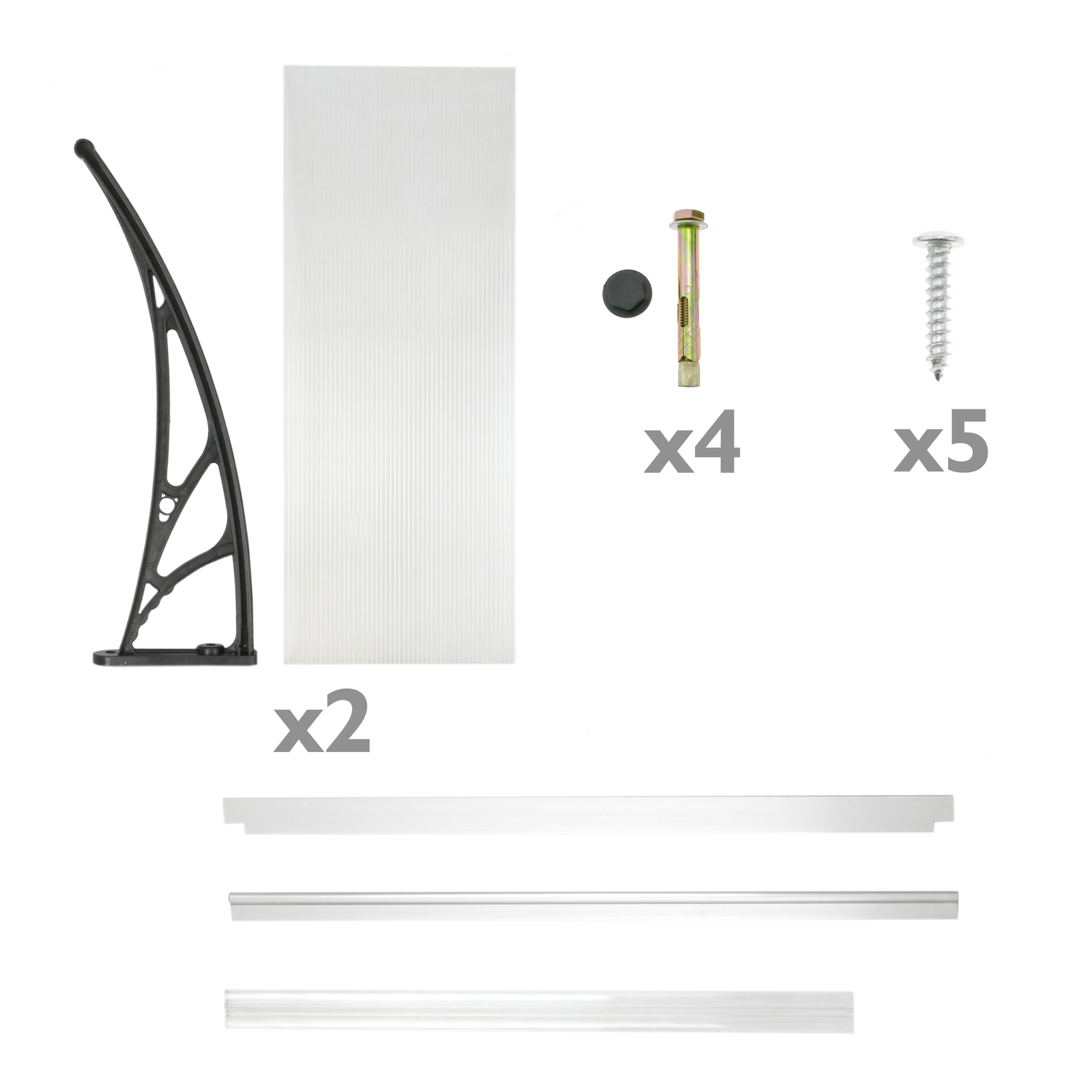 Tejadillo De Protección 120x60cm Marquesina Para Puertas Y Ventanas Negro_4