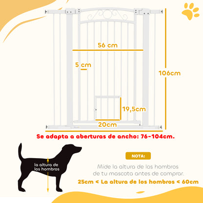 Pawhut Barrera Para Perros Con Cierre Automático_2