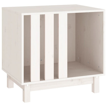 Vidaxl Caseta Para Perros Madera Maciza De Pino Blanco 60x45x57 Cm_0