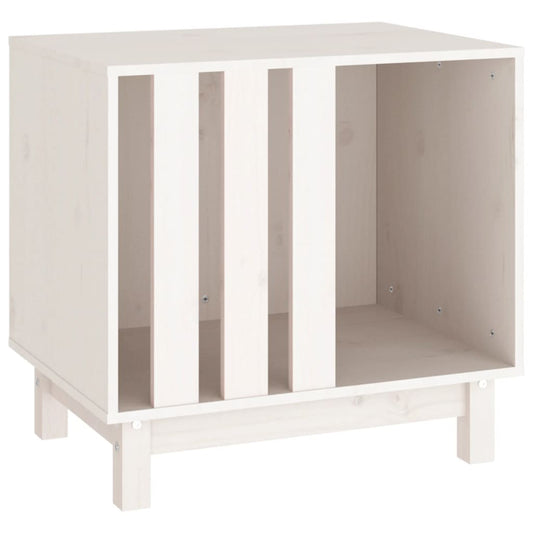 Vidaxl Caseta Para Perros Madera Maciza De Pino Blanco 60x45x57 Cm_0