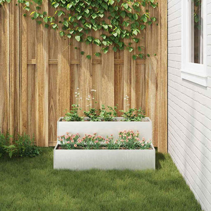 Macetero De Jardín Plateado 100 X 60 X 45 Cm Acero Inoxidable_3