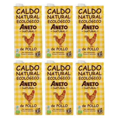 Pack 6x Caldo de Pollo Bio Aneto 1L