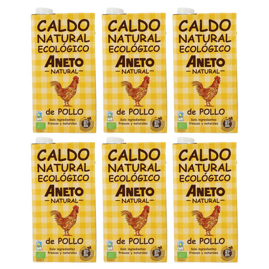 Pack 6x Caldo de Pollo Bio Aneto 1L