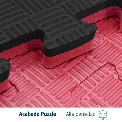 Artatami® Tatami Puzzle 1x1x25 Mm Rojo - Negro Pack Ahorro【12 Unidades】gimnasios - Fitness - Pilates - Yoga_5
