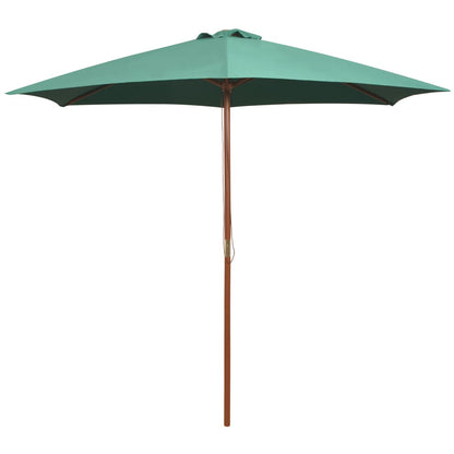 Vidaxl Sombrilla Con Palo De Madera Verde 270x270 Cm_0