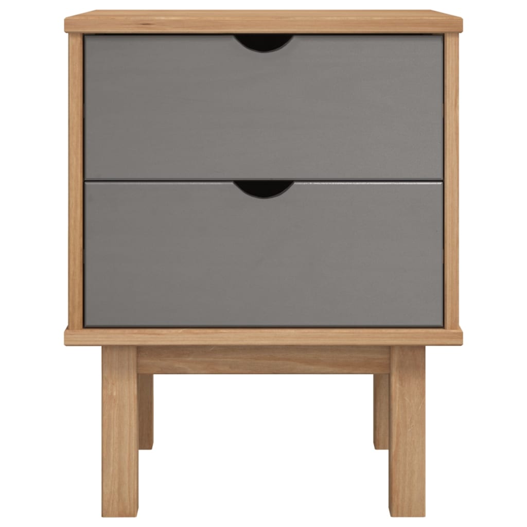 Mesita De Noche Otta Madera De Pino Marrón Y Gris 45x39x57 Cm_1