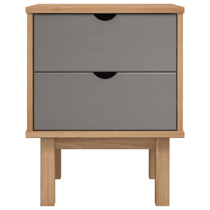 Mesita De Noche Otta Madera De Pino Marrón Y Gris 45x39x57 Cm_1