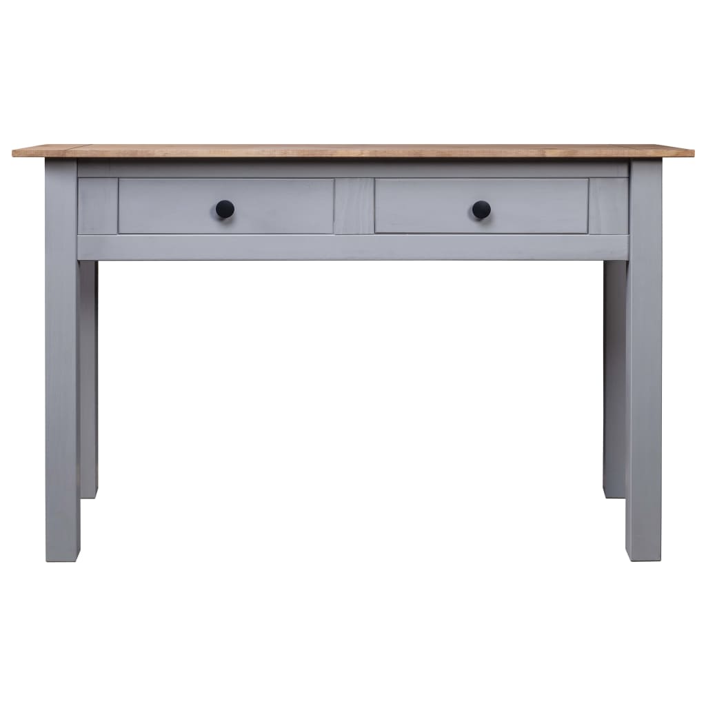 Mesa Consola Madera Maciza Pino Estilo Panamá Gris 110x40x72 Cm_0