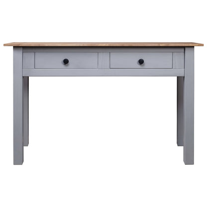 Mesa Consola Madera Maciza Pino Estilo Panamá Gris 110x40x72 Cm_0