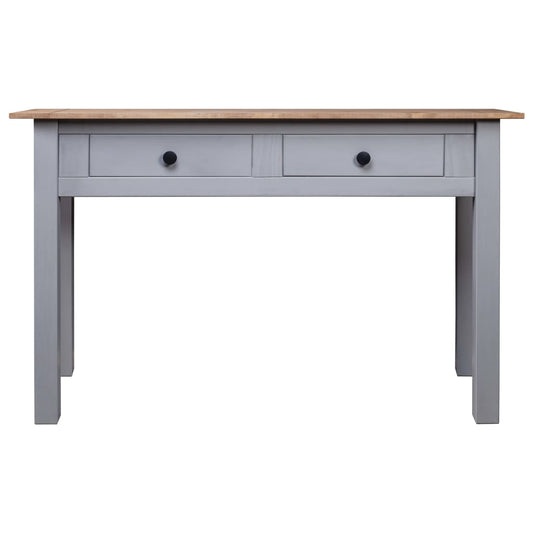 Mesa Consola Madera Maciza Pino Estilo Panamá Gris 110x40x72 Cm_0