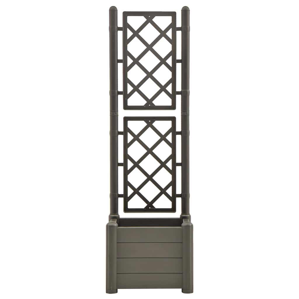 Jardinera Con Enrejado Pp Gris Antracita 43x43x142 Cm_3