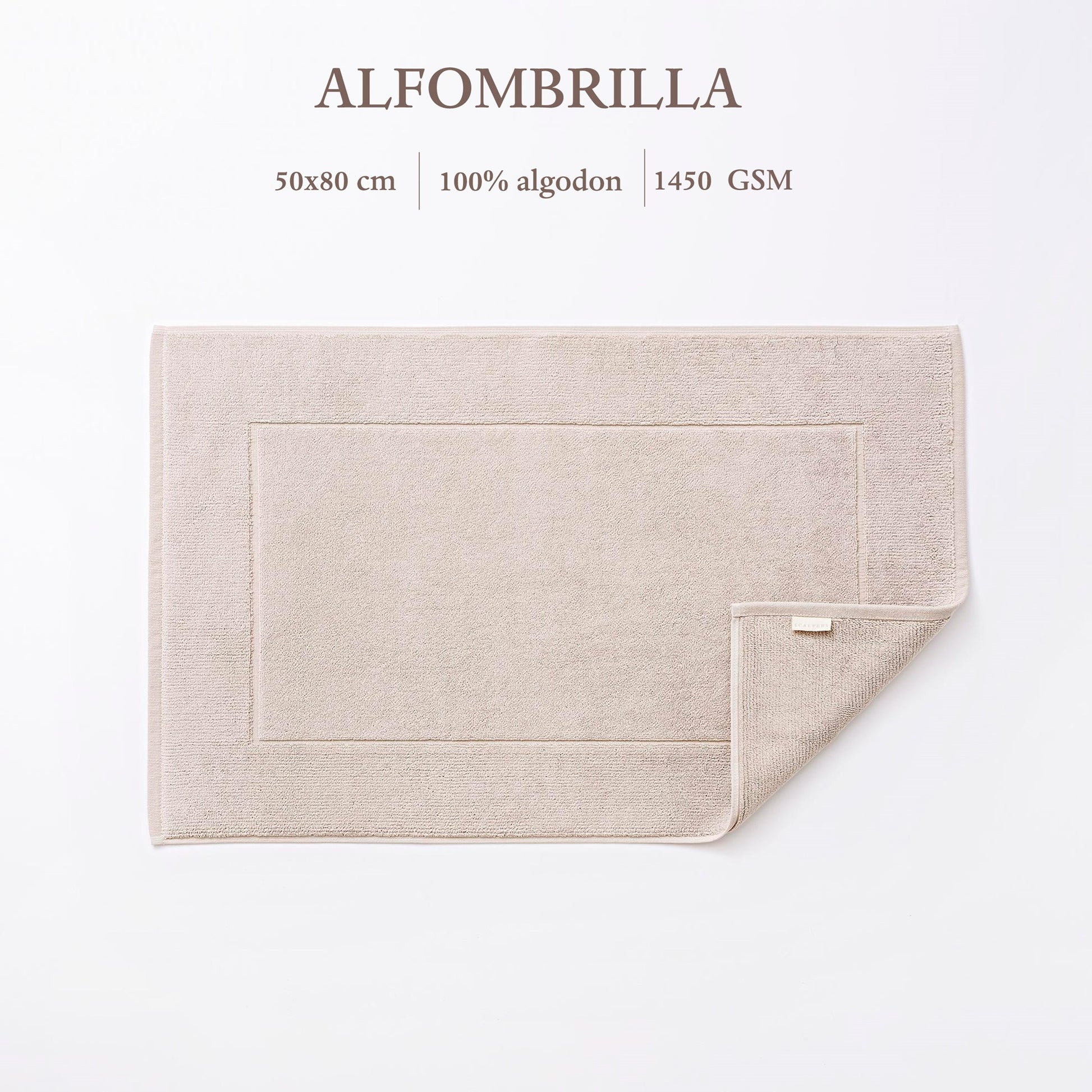 Alfombrilla De Baño 50x80cm 100% Algodón 1450gsm Crudo Scalpers Home_1