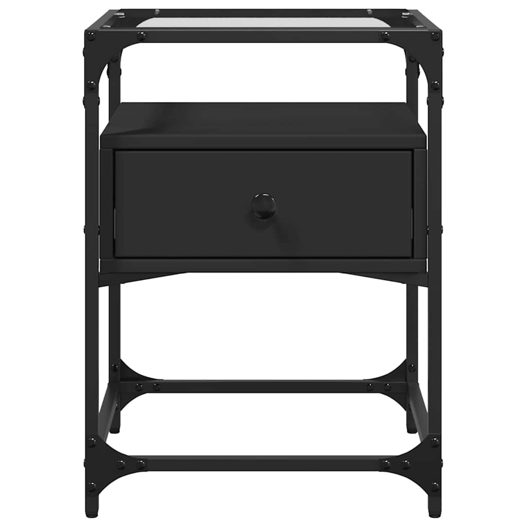 Mesitas De Noche 2 Uds Madera De Ingeniería Negro 40x30x50 Cm_2