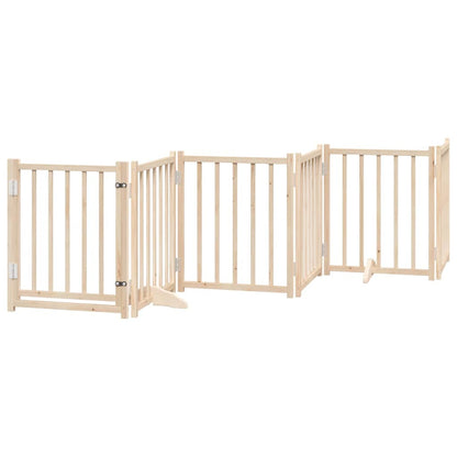 Vidaxl Puerta Para Perros Plegable 6 Paneles Madera De Álamo 300 Cm_0