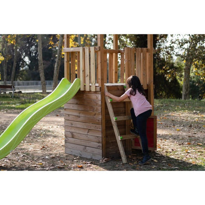 Parque Infantil Masgames Tibidabo L Techo De Lona Casita Con Escalada: Casita En La Base Y Pared De Escalada.