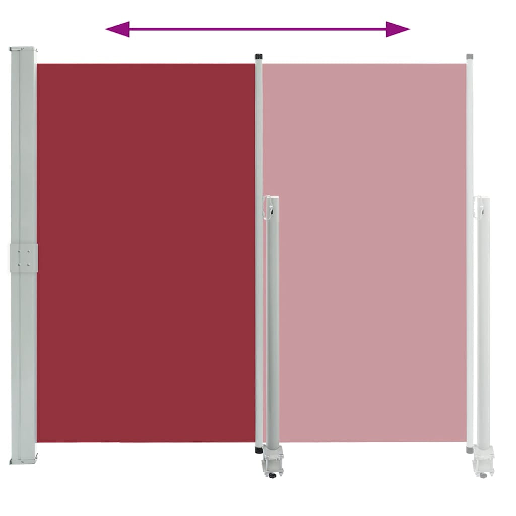 Vidaxl Toldo Lateral Retráctil De Patio Rojo 140x300 Cm_3