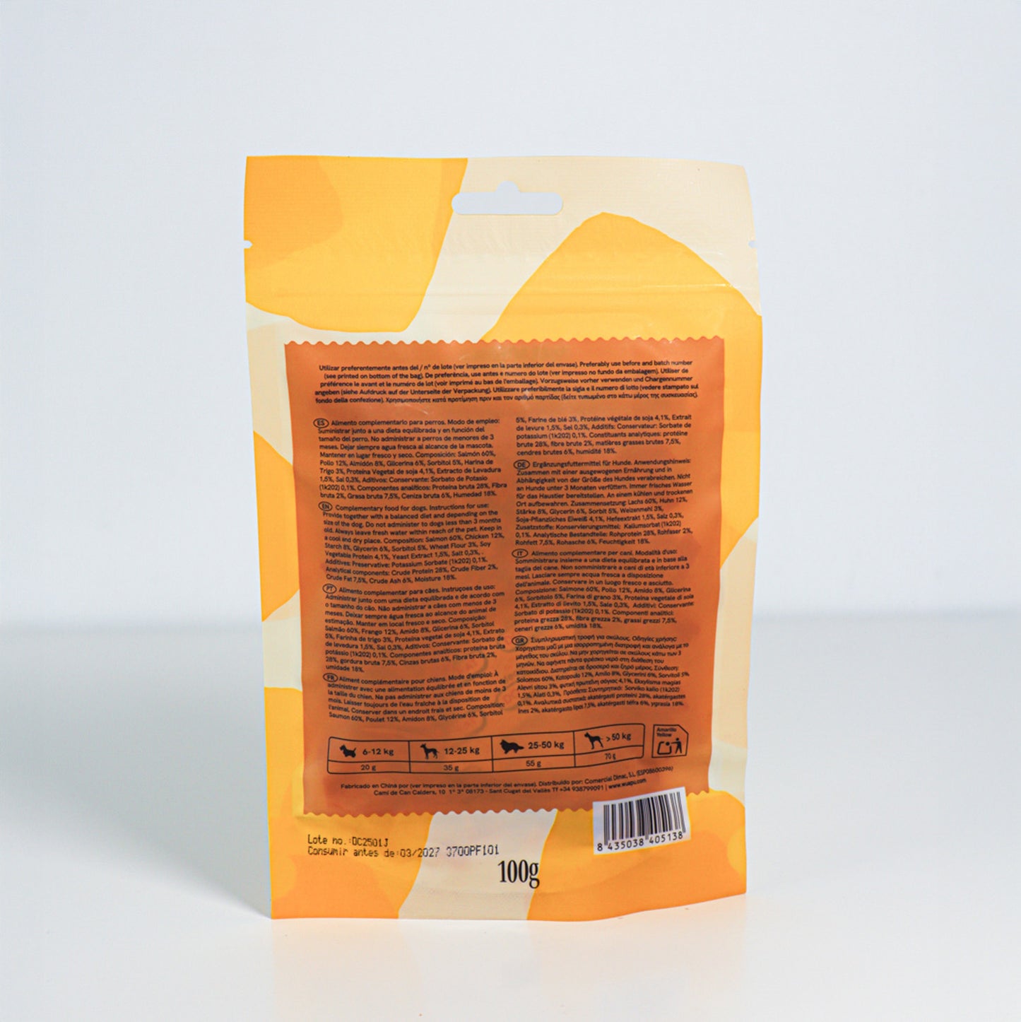 Snack Natural Para Perro 60% Samon En Dados 12 Paq X(100gr) Wuapu_3