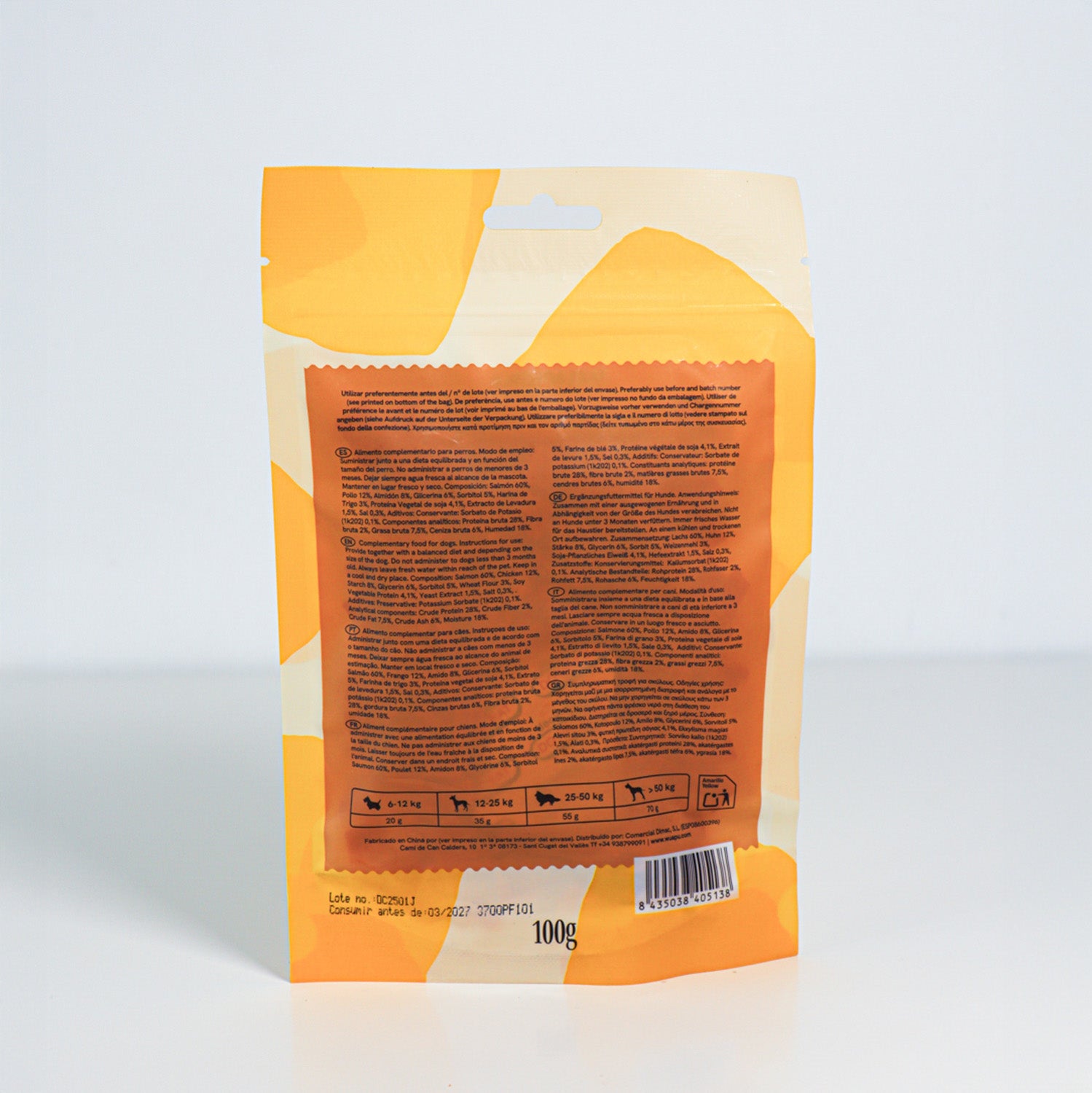 Snack Natural Para Perro 60% Samon En Dados 12 Paq X(100gr) Wuapu_3