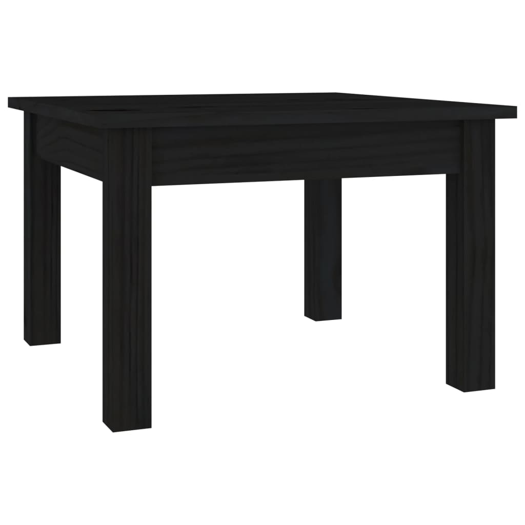 Mesa De Centro De Madera Maciza De Pino Negro 45x45x30 Cm_0