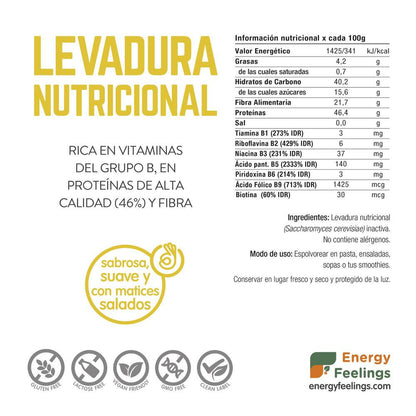 Pack 2x Levadura Nutricional Bland en copos Energy Feelings 250 g