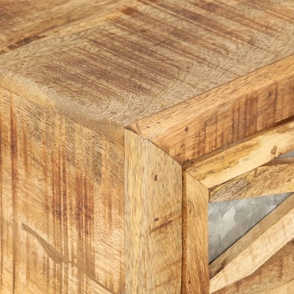 Mesa De Centro De Madera Maciza De Mango 110x50x38 Cm_3