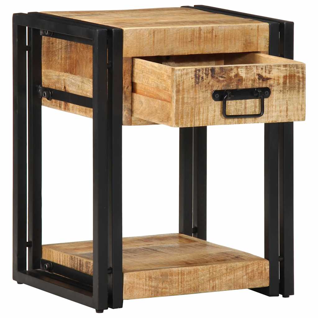 Mesita De Noche Madera Maciza De Mango 40x35x50 Cm_0