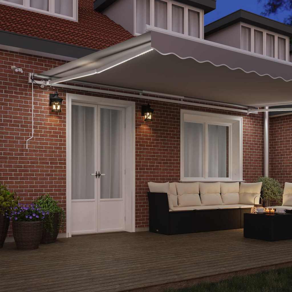 Toldo Retráctil Gris Claro 500 X 350 Cm Poliéster_2
