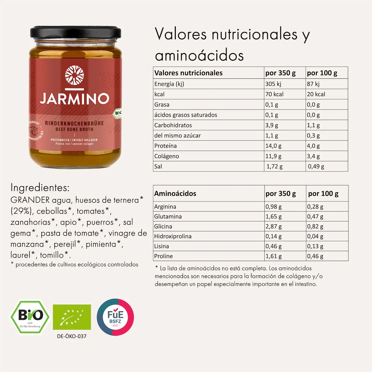 Caldo de Huesos de Ternera Jarmino 350ml