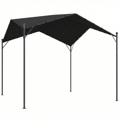 Outsunny Pérgola De Jardín 3x3 M Con Techo Inclinado Y Dosel Upf30+ Gris Oscuro_0