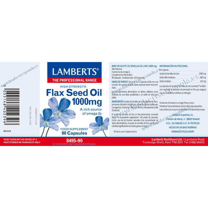Aceite de Semillas de Lino Lamberts 90 cápsulas