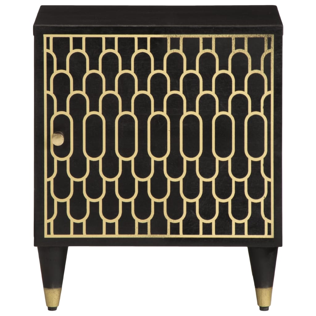 Mesita De Noche De Madera Maciza De Mango 40x33x46 Cm_1
