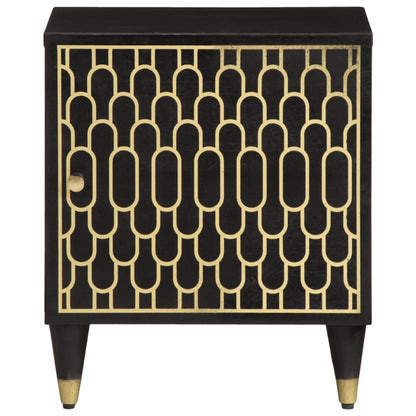 Mesita De Noche De Madera Maciza De Mango 40x33x46 Cm_1