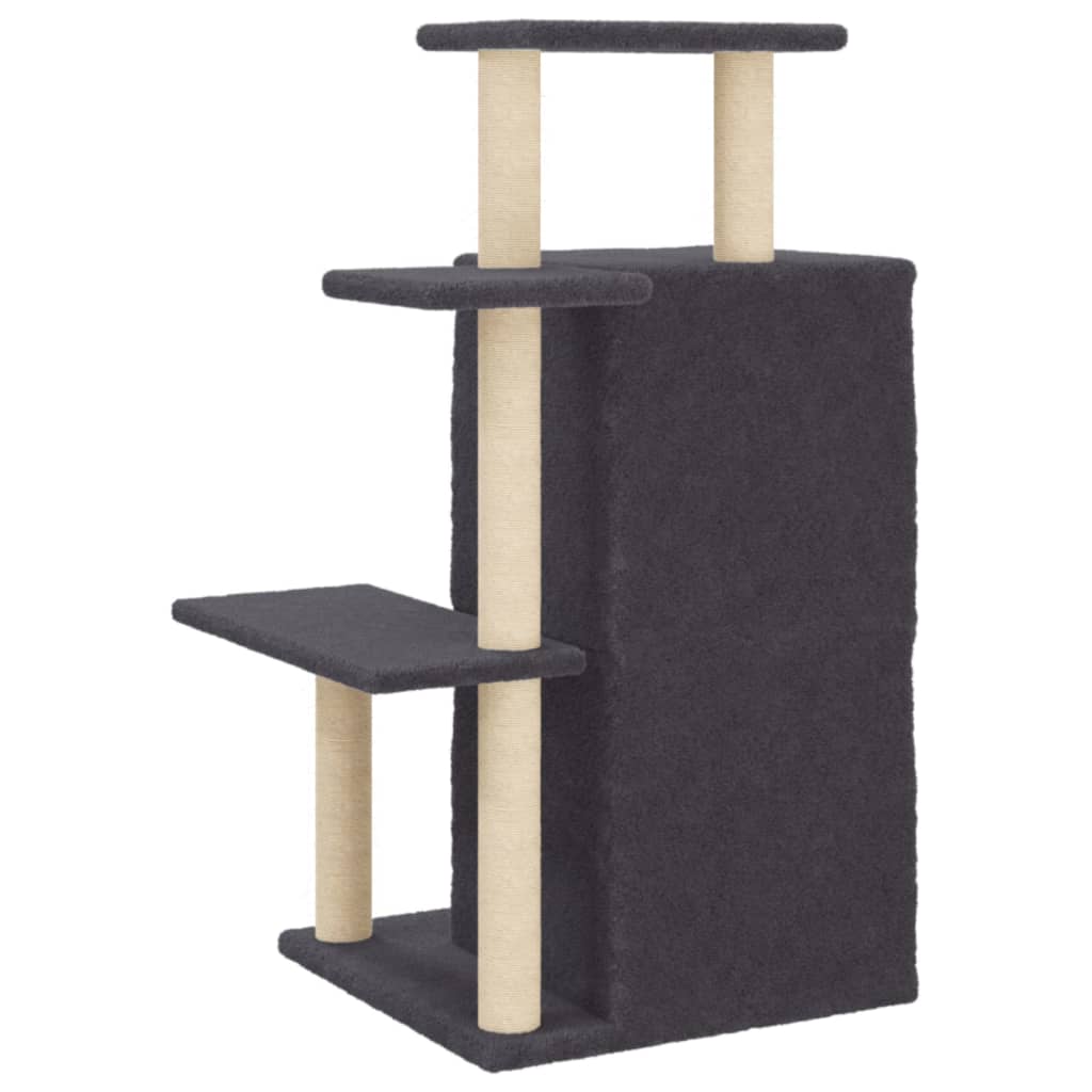 Rascador Para Gatos Con Postes De Sisal Gris Oscuro 97 Cm_5