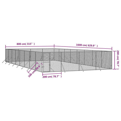 Vidaxl Perrera De Exterior Acero Galvanizado Plateado 8x16x2 M_3