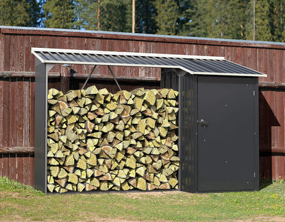 Duramax - Leñero Exterior Y Cobertizo -  - Metal - Gris Antracita -_2