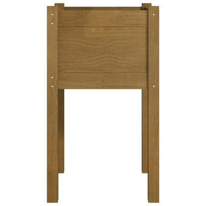 Jardinera De Madera Maciza De Pino Marrón Miel 40x40x70 Cm_3