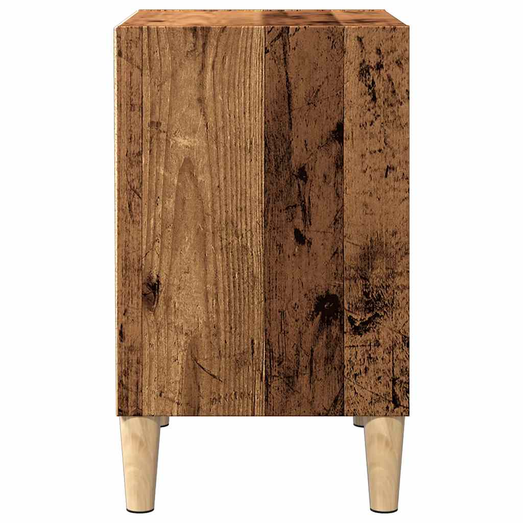 Mesita De Noche Madera De Ingeniería Envejecida 40x30x50 Cm_3