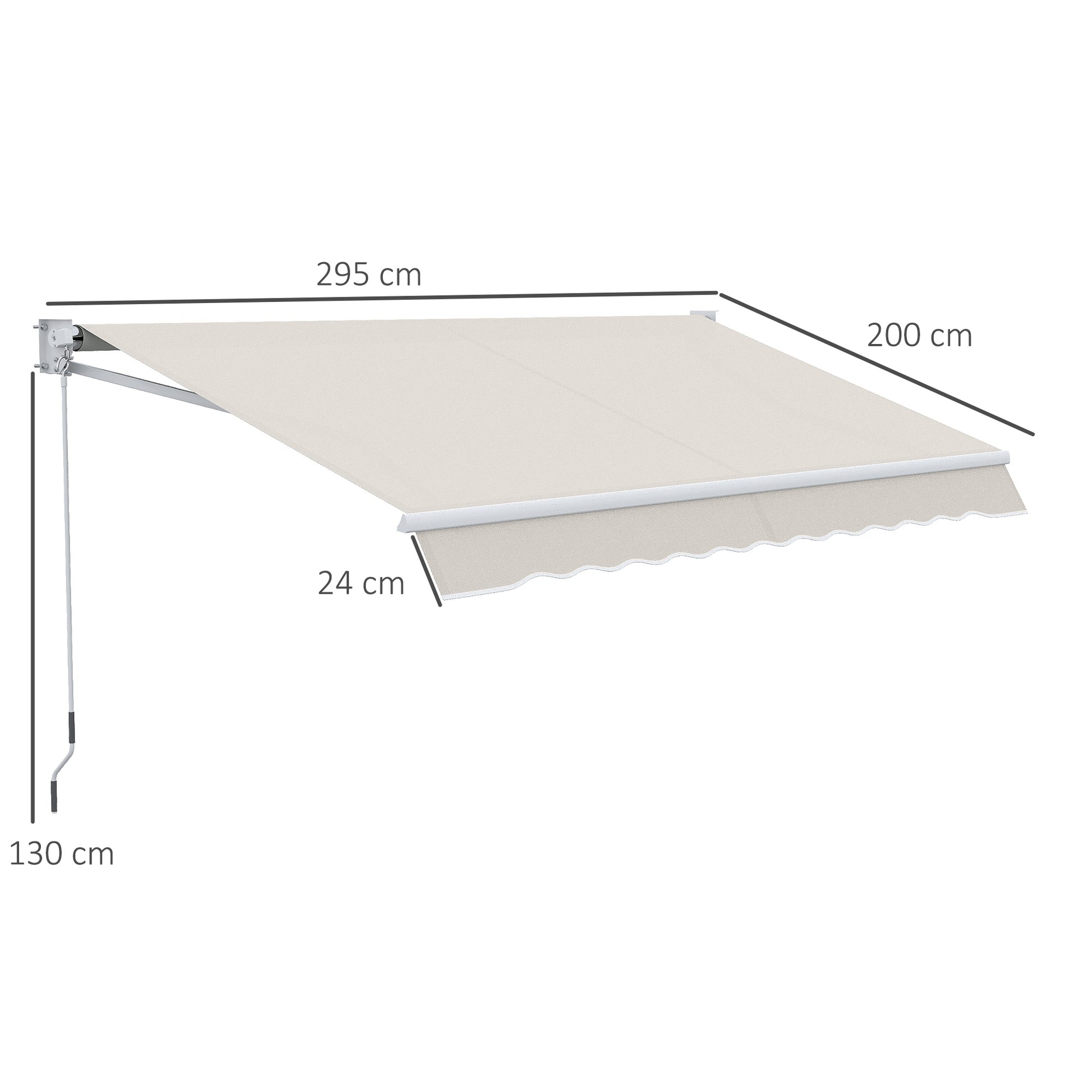 Outsunny Toldo Manual Retráctil Con Manivela 200x295 Cm Protección Solar Uv50+_2