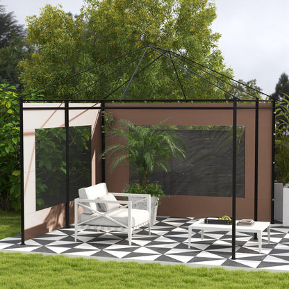 Outsunny Paredes Laterales Para Carpa De 2 Paneles 295x195 Cm Marrón_1