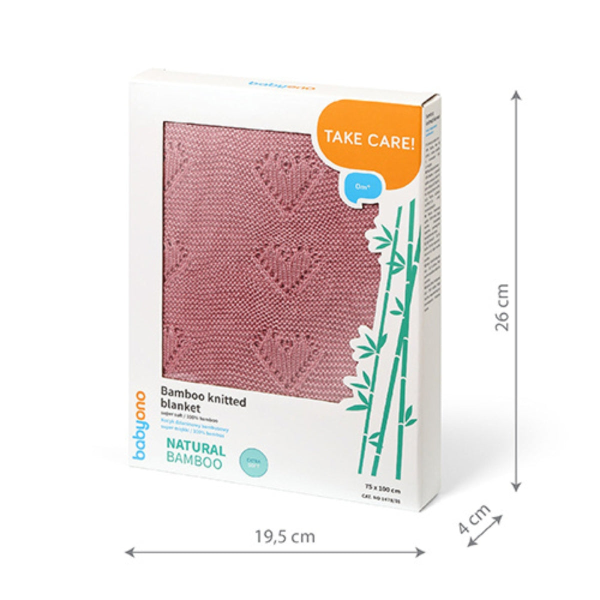 Manta Natural Para Bebé Corazones 100% Bambú Rosa