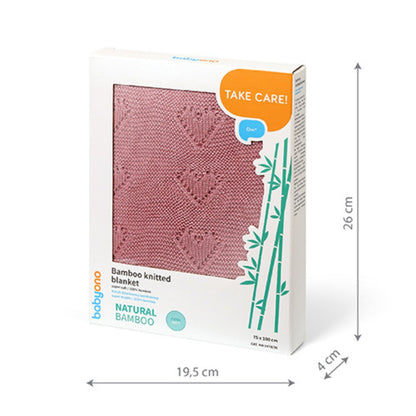 Manta Natural Para Bebé Corazones 100% Bambú Rosa