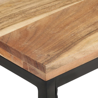 Mesa De Centro De Madera Maciza De Acacia 110x60x35 Cm_2