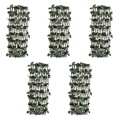 Vallas Enrejadas De Sauce 5 Uds Hojas Artificiales 180x30 Cm / Vetonek_3