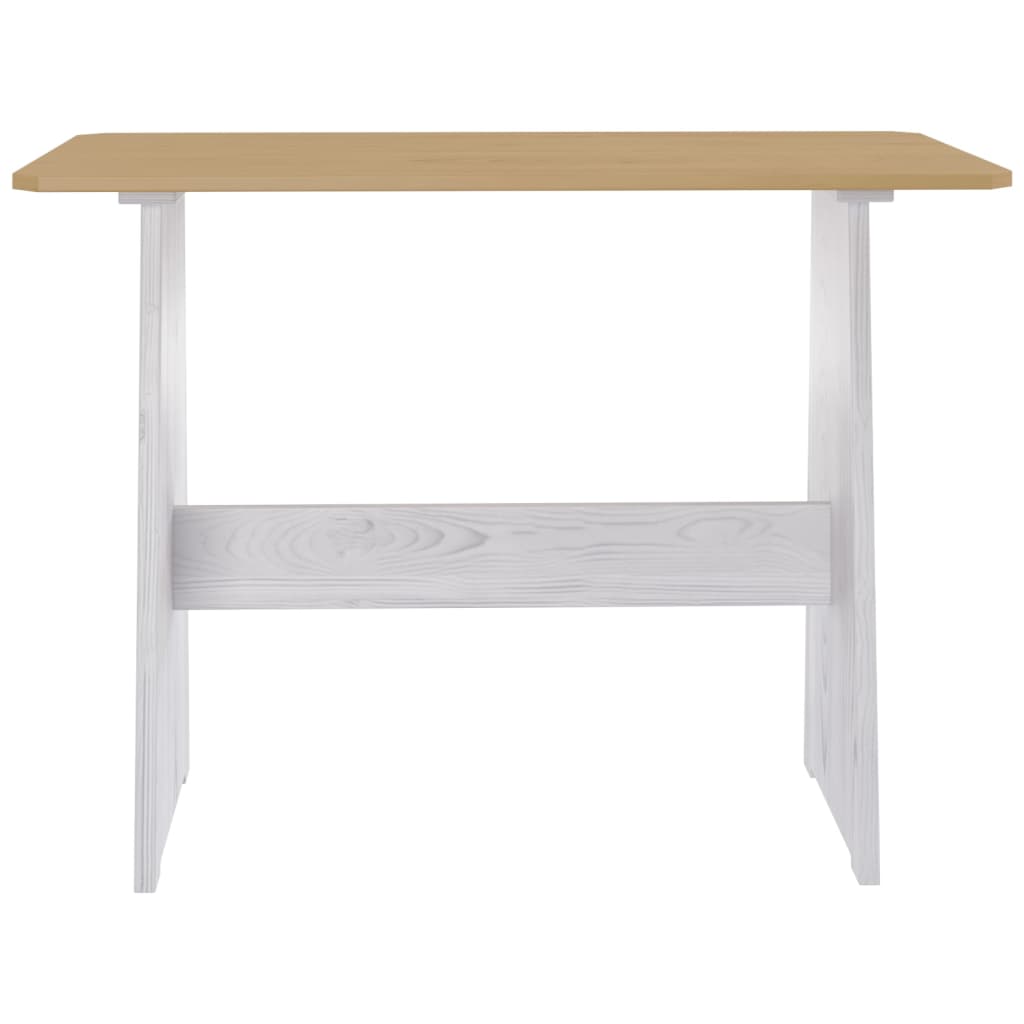 Mesa De Comedor Con Banco Reine Madera De Pino Marrón Blanco_4