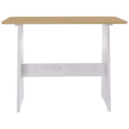 Mesa De Comedor Con Banco Reine Madera De Pino Marrón Blanco_4
