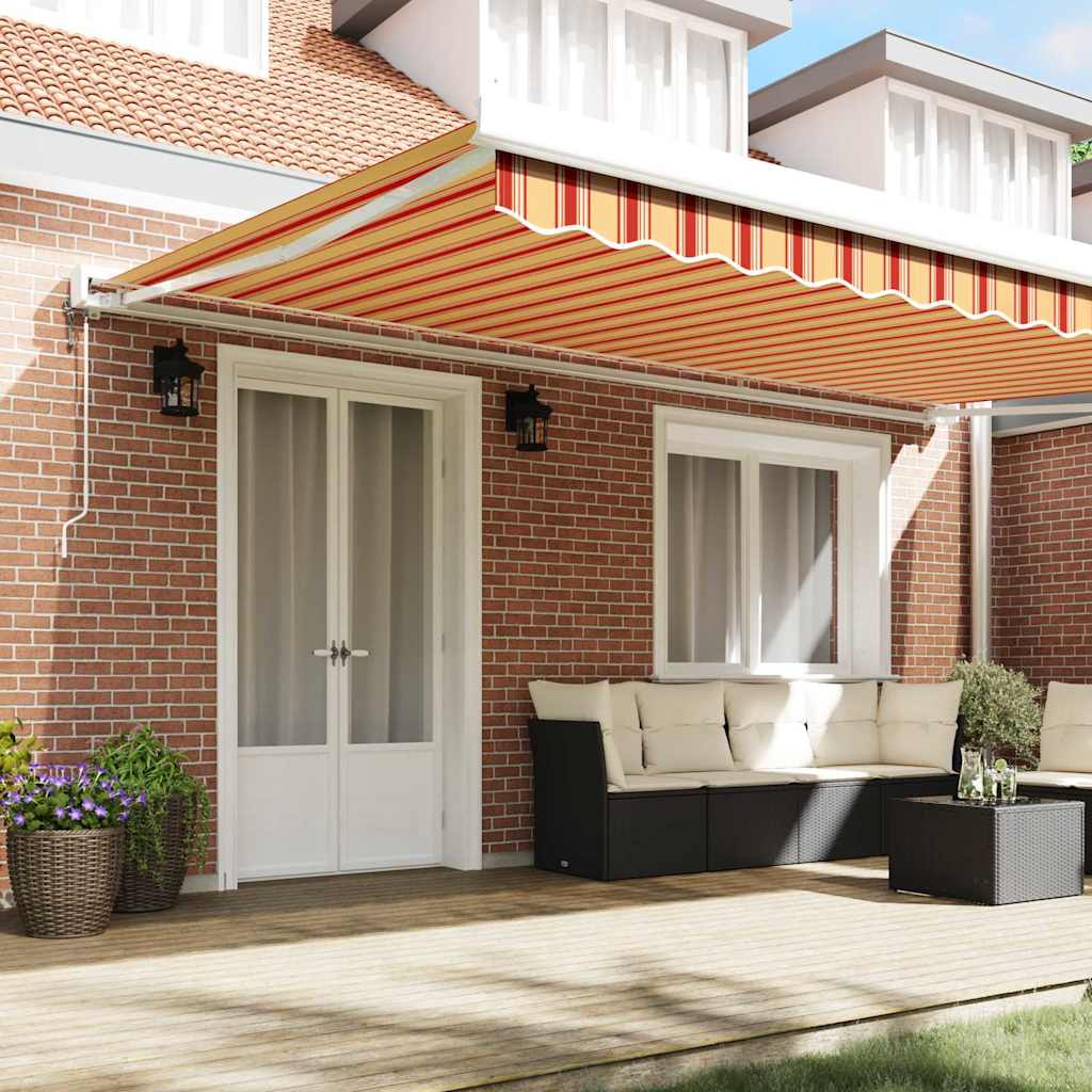 Toldo Retráctil Amarillo Y Naranja 500 X 300 X 165 Cm_2