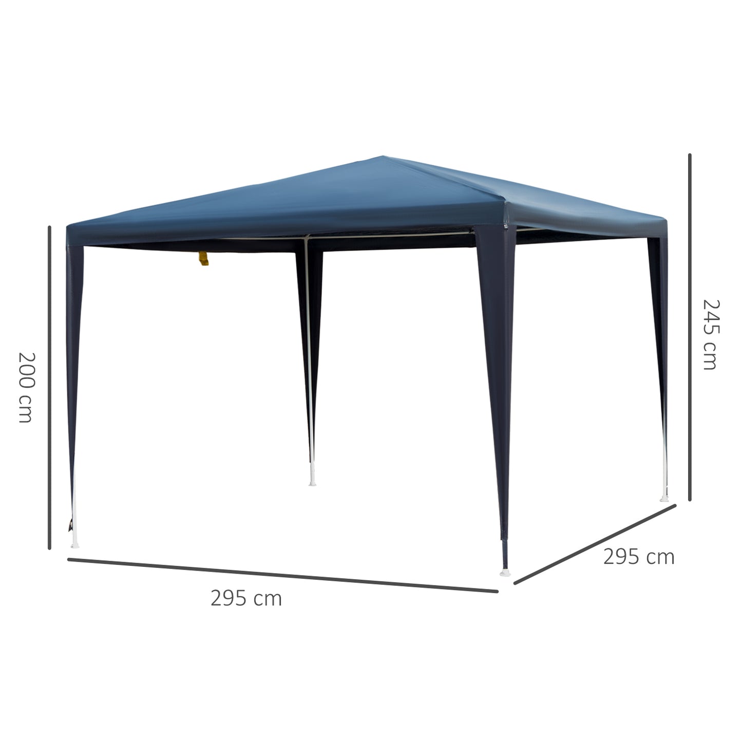 Outsunny Carpa Desmontable Pabellón De Jardín De Tubo Acero Pérgola 2.95x2x2.45m_2